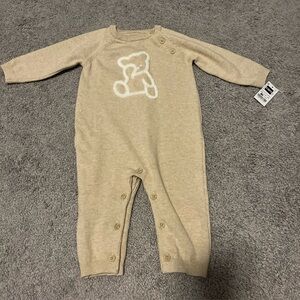 Dunnes Tan Bear Knit Romper Size 6-9M-NEW